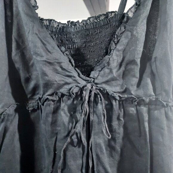 Lucky Brand Peasant Boho Beach Sundress Vneck Ruffled Lined Midi Size L NWT - Picture 4 of 14